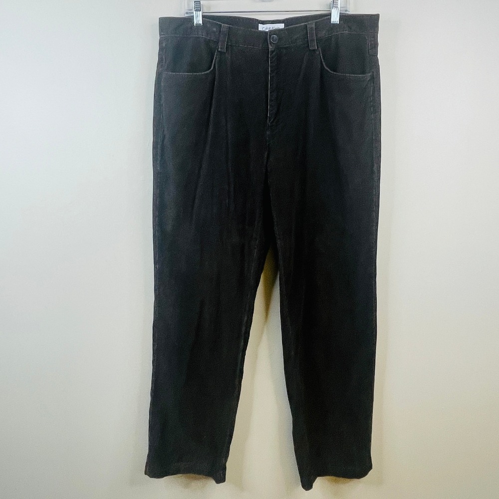Vintage Calvin Klein Corduroy Pants Mens 36x32 Brown Ivy Grunge Straight Leg